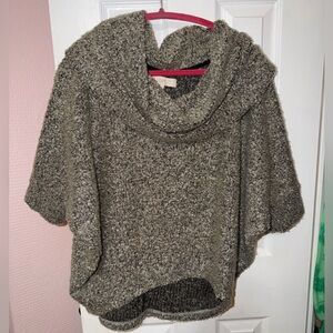 LOFT cowl neck poncho sweater top with sleeves, small
